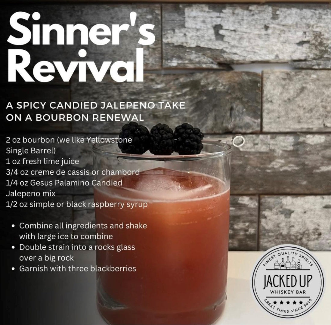 Sinner's Revival: A Spicy Candied Jalapeño Take on A Bourbon Renewal
